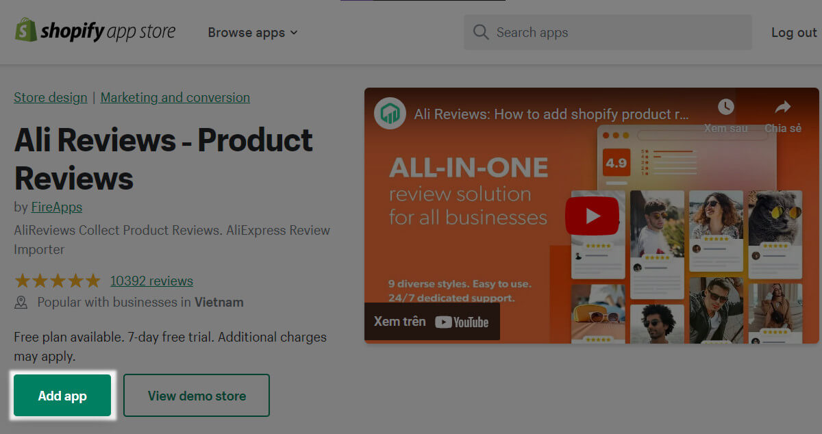 How to add reviews on Shopify - Click on Ali Reviews